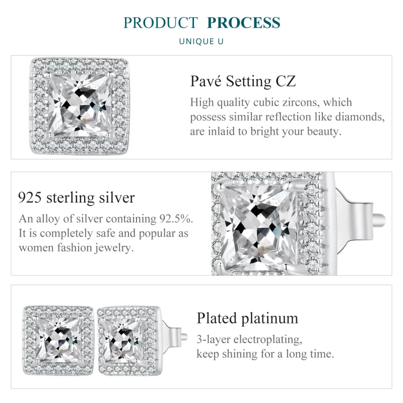 (afbeelding voor) Pandora-stijl Licht Luxe Stud Oorbellen - BSE895 - Bekijken 6