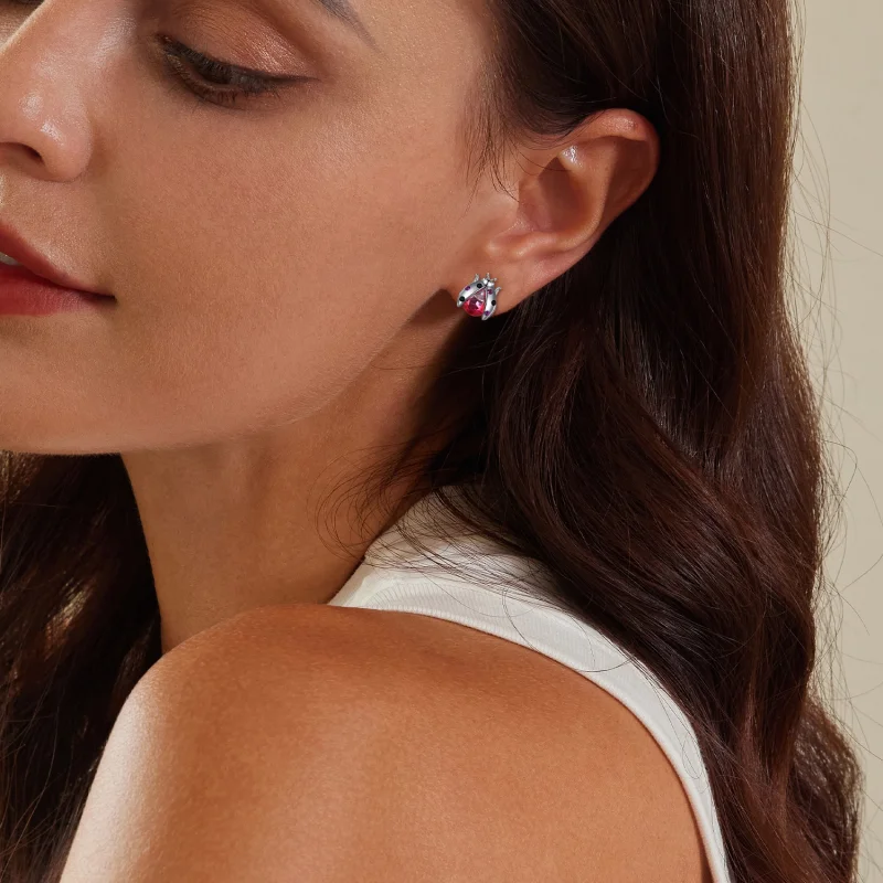 (afbeelding voor) Pandora-stijl Lieveheersbeestje Studs Oorbellen - SCE1634 - Bekijken 8