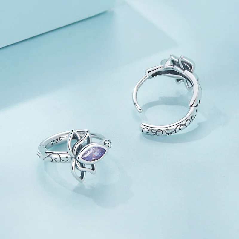 (afbeelding voor) Pandora-stijl Lotus Oorringen - SCE1648 - Bekijken 4