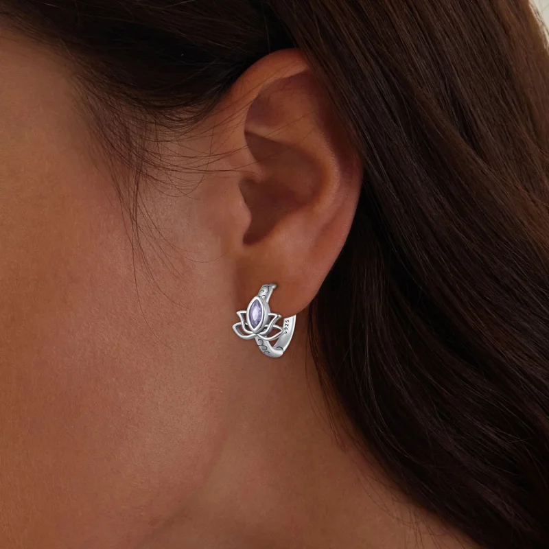 (afbeelding voor) Pandora-stijl Lotus Oorringen - SCE1648 - Bekijken 6