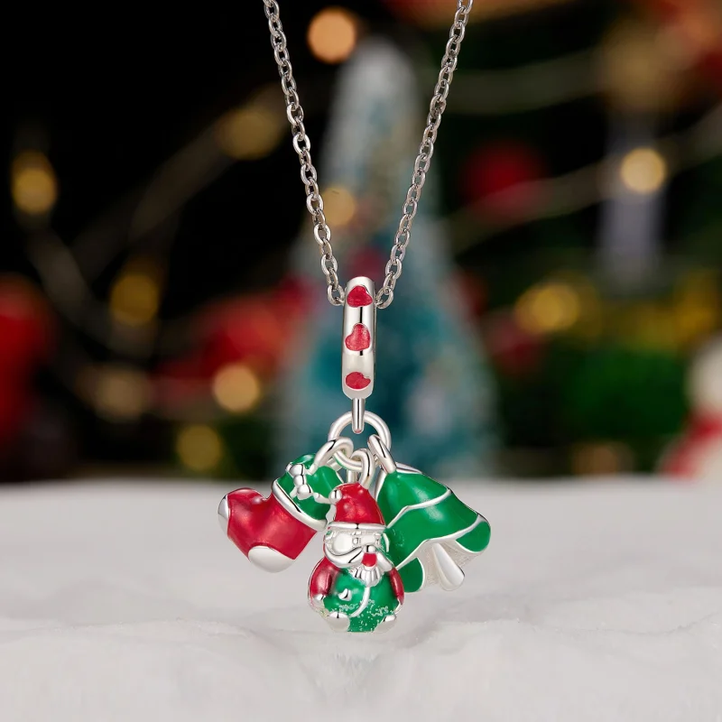 (afbeelding voor) Pandora Stijl Luminous Kerstboom, Kerstman en sokken Hanger - SCC2647 - Bekijken 2
