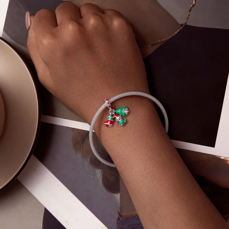 (afbeelding voor) Pandora Stijl Luminous Kerstboom, Kerstman en sokken Hanger - SCC2647 - Bekijken 5