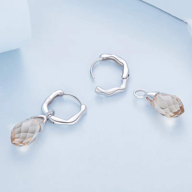 (afbeelding voor) Pandora Stijl Luxe Waterdruppel Hoepeloorbellen - BSE814 - Bekijken 4