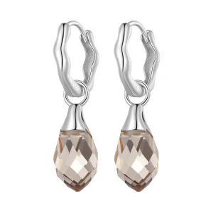 (afbeelding voor) Pandora Stijl Luxe Waterdruppel Hoepeloorbellen - BSE814