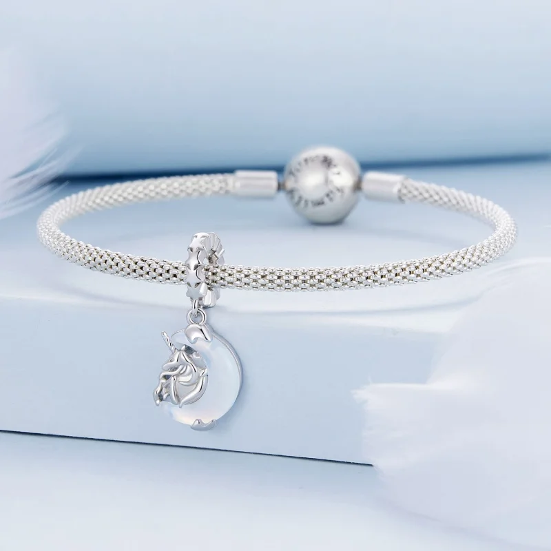 (afbeelding voor) Pandora Stijl Maan Eenhoorn Hanger - BSC926 - Bekijken 3