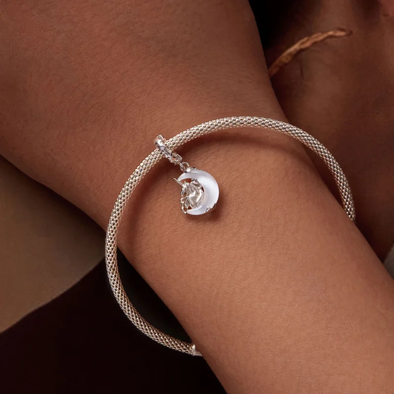 (afbeelding voor) Pandora Stijl Maan Eenhoorn Hanger - BSC926 - Bekijken 6