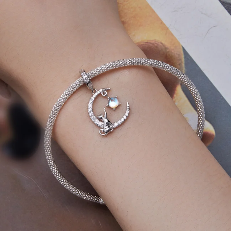 (afbeelding voor) Pandora-stijl Maan Kat Hangertje - BSC810 - Bekijken 8