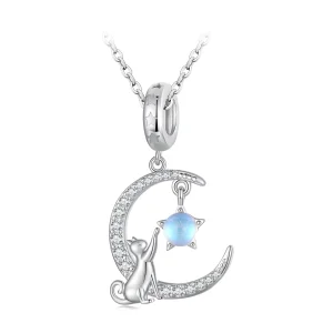 (afbeelding voor) Pandora-stijl Maan Kat Hangertje - BSC810