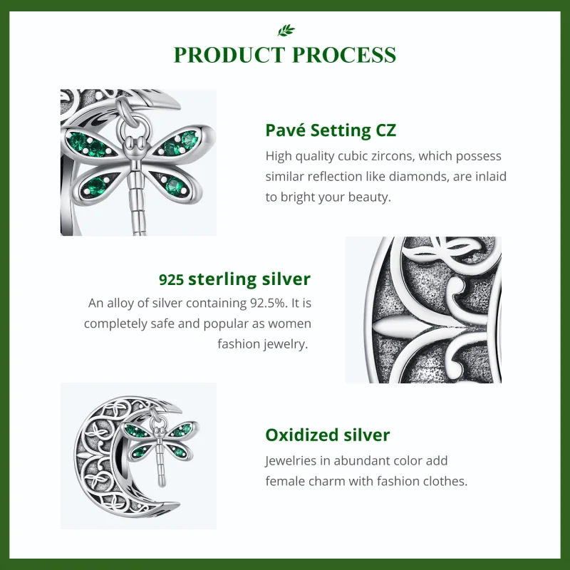 (afbeelding voor) Pandora Stijl Maan Libelle Bedel - SCC2605 - Bekijken 5