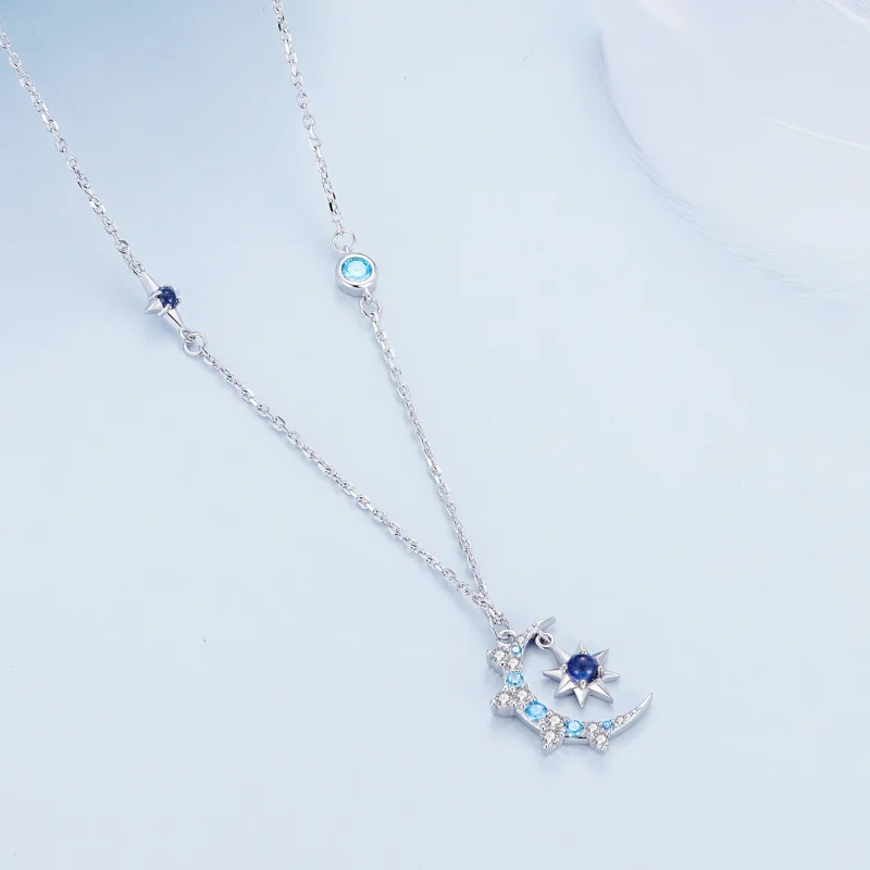 (afbeelding voor) Pandora-stijl Maan Starburst Ketting - BSN347 - Bekijken 2