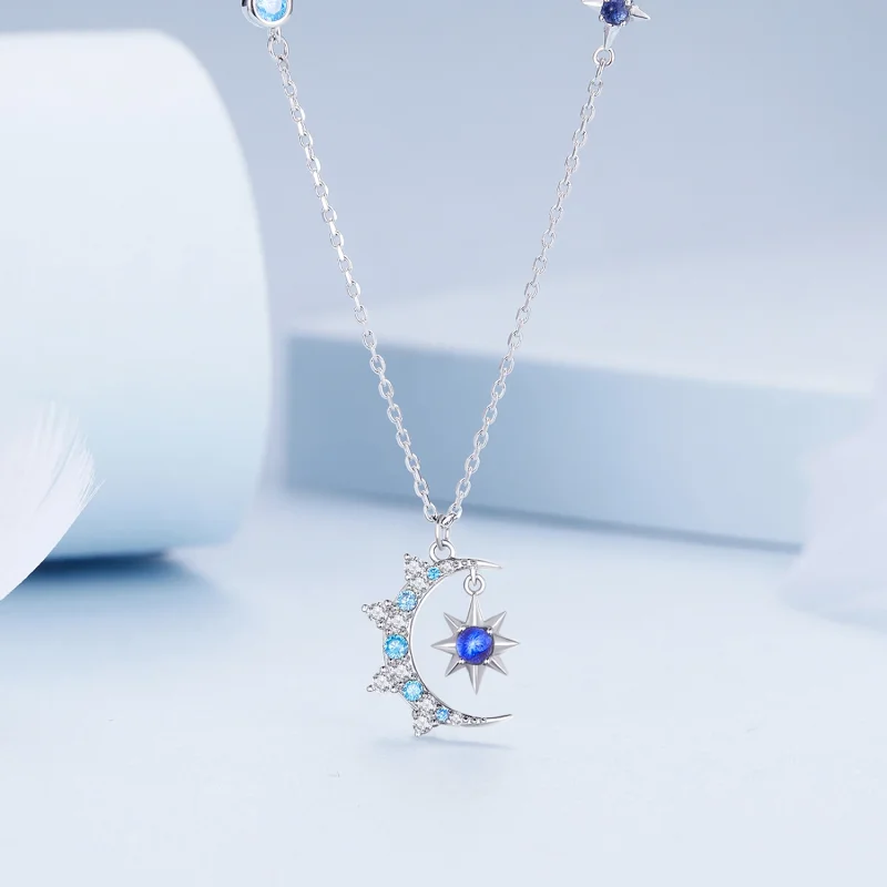 (afbeelding voor) Pandora-stijl Maan Starburst Ketting - BSN347 - Bekijken 3