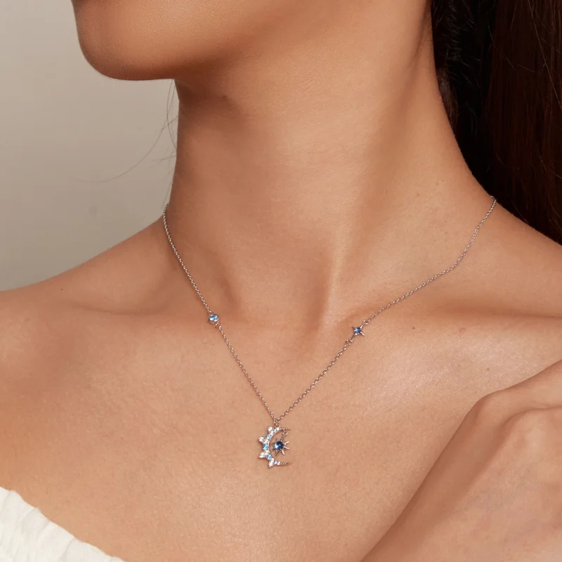 (afbeelding voor) Pandora-stijl Maan Starburst Ketting - BSN347 - Bekijken 7