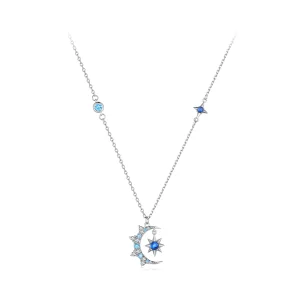 Pandora-stijl Maan Starburst Ketting - BSN347 (afbeelding voor) Pandora-stijl Maan Starburst Ketting - BSN347