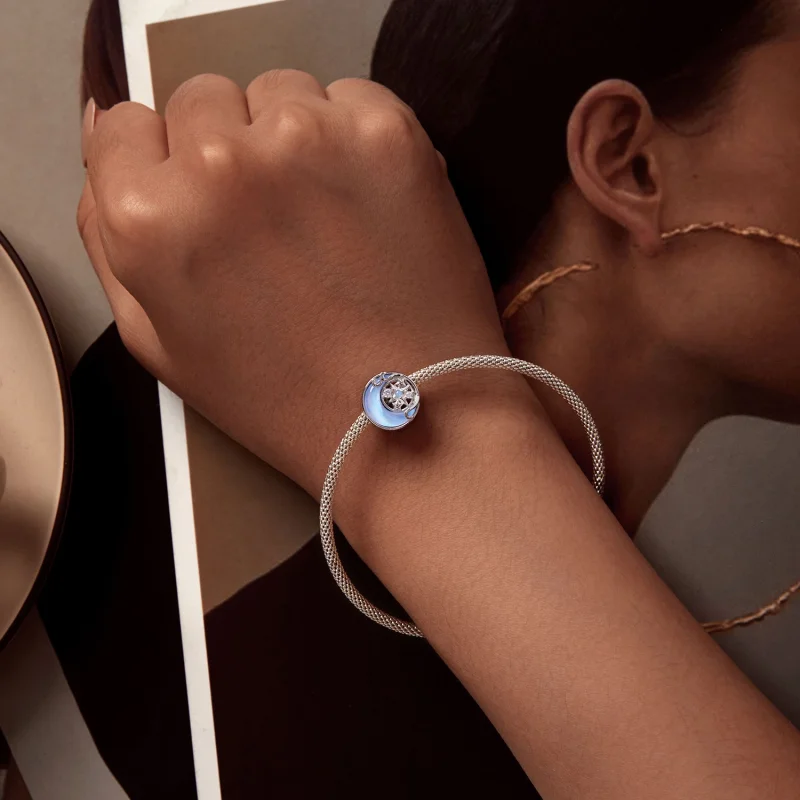 (afbeelding voor) Pandora Stijl Maan Sterren Charme - BSC927 - Bekijken 6