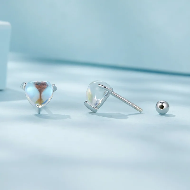 (afbeelding voor) Pandora-stijl maansteen knopjes oorbellen - SCE1629 - Bekijken 4