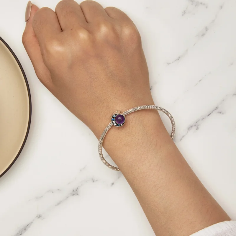 (afbeelding voor) Pandora-stijl Maanstemmingsteenbedel - SCC2558 - Bekijken 8