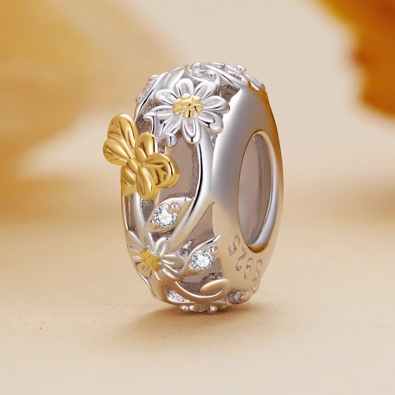 (afbeelding voor) Pandora stijl Margriet Bij Silicone Spacer - BSC819 - Bekijken 2