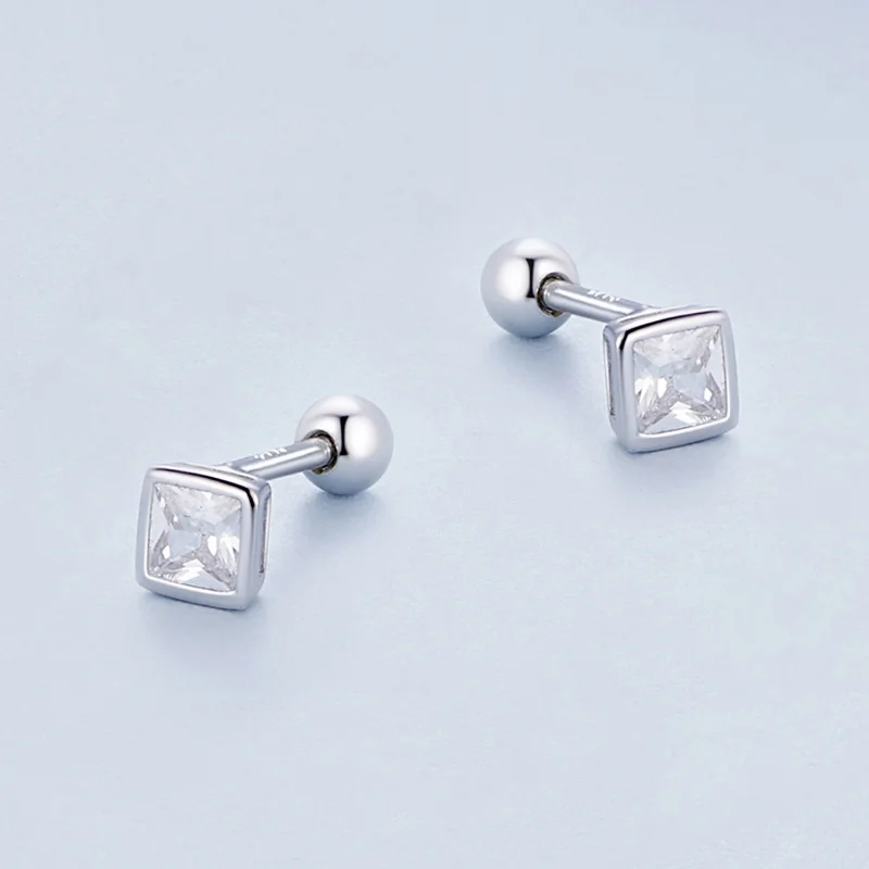 (afbeelding voor) Pandora Stijl Mini Prinses Zirkonia Studs Oorbellen - BSE885-S - Bekijken 3