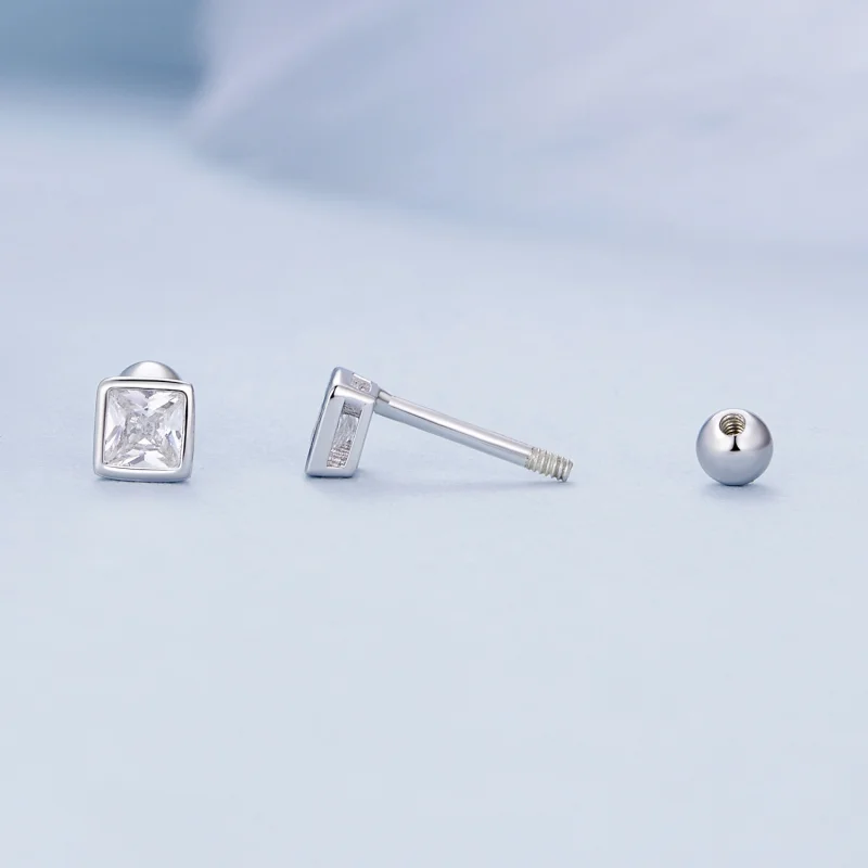 (afbeelding voor) Pandora Stijl Mini Prinses Zirkonia Studs Oorbellen - BSE885-S - Bekijken 4