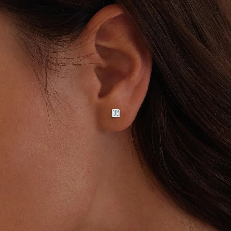 (afbeelding voor) Pandora Stijl Mini Prinses Zirkonia Studs Oorbellen - BSE885-S - Bekijken 6