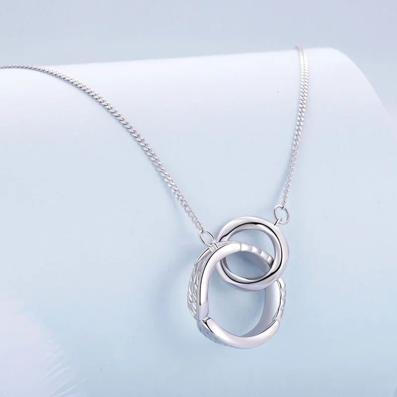 (afbeelding voor) Pandora Stijl Mobius Dubbele Ring Ketting - BSN362 - Bekijken 3