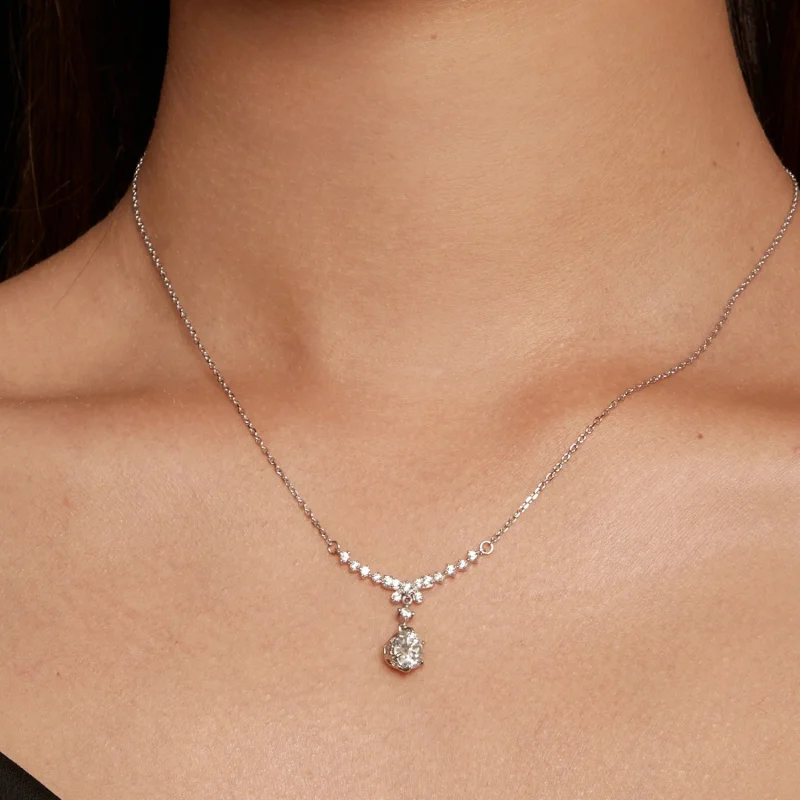 (afbeelding voor) Pandora Stijl Moissanite Ketting (Eén Certificaat) - MSN020 - Bekijken 6