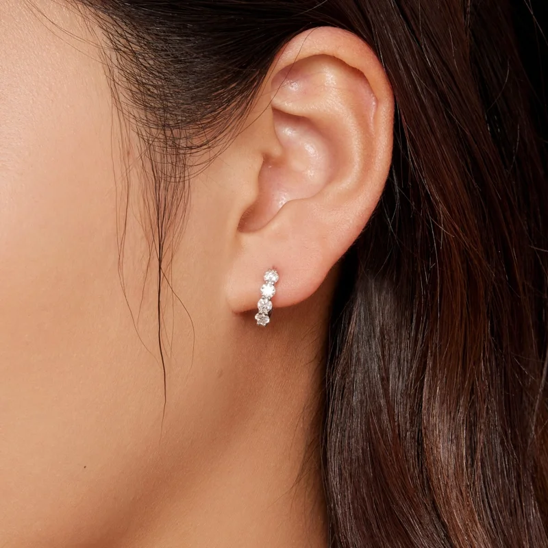 (afbeelding voor) Pandora Stijl Moissanite Oorringen - MSE030 - Bekijken 5