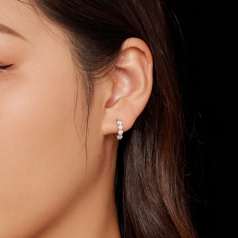 (afbeelding voor) Pandora Stijl Moissanite Oorringen - MSE030 - Bekijken 6