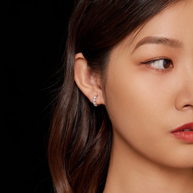 (afbeelding voor) Pandora Stijl Moissanite Oorringen - MSE030 - Bekijken 7