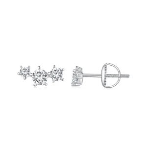 (afbeelding voor) Pandora-stijl Moissanite Studs Oorbellen (Één Certificaat) - MSE034