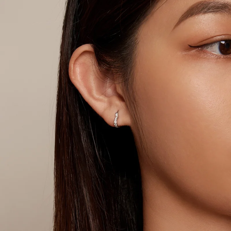 (afbeelding voor) Pandora-stijl oorbellen in de vorm van een hartvormige hoepel - SCE1626 - Bekijken 5