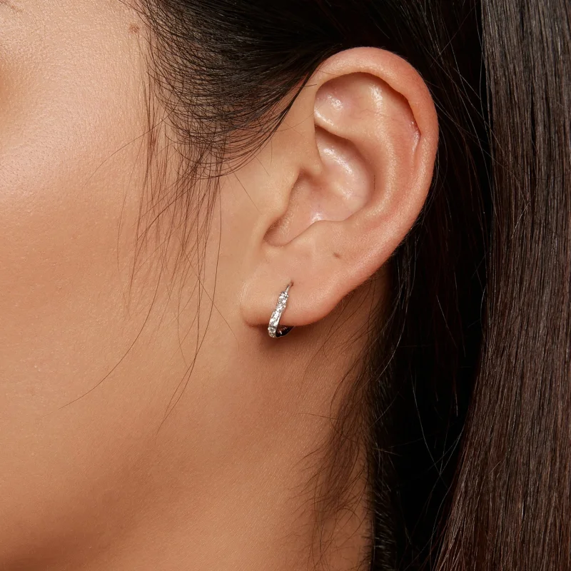 (afbeelding voor) Pandora-stijl oorbellen in de vorm van een hartvormige hoepel - SCE1626 - Bekijken 6