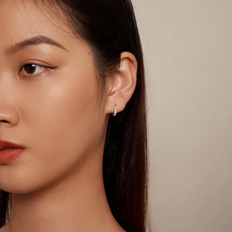 (afbeelding voor) Pandora-stijl oorbellen in de vorm van een hartvormige hoepel - SCE1626 - Bekijken 8