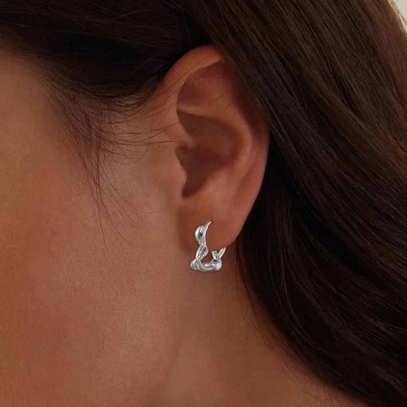 (afbeelding voor) Pandora-stijl Oorbellen met Hartvormige Geestige Slangen - BSE911 - Bekijken 5