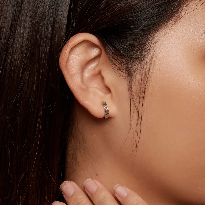 (afbeelding voor) Pandora-stijl Oorbellen met Hartvormige Hoepel - BSE880 - Bekijken 6