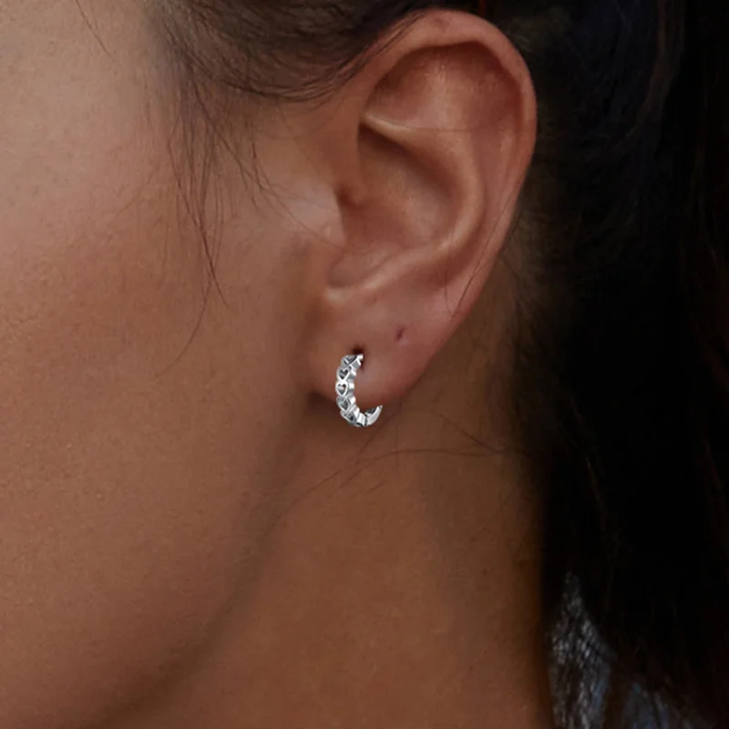 (afbeelding voor) Pandora-stijl Oorbellen met Hartvormige Hoepel - BSE880 - Bekijken 9