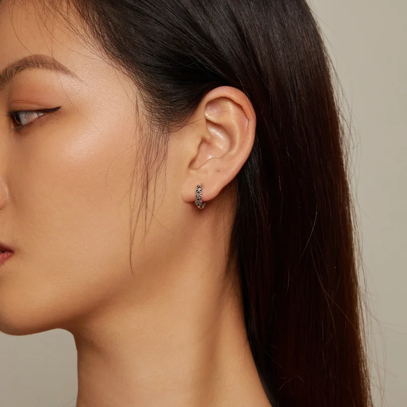 (afbeelding voor) Pandora-stijl Oorbellen met Hartvormige Hoepels - SCE1613 - Bekijken 5