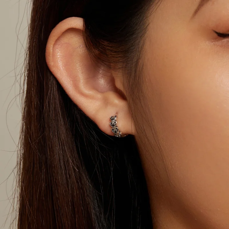 (afbeelding voor) Pandora-stijl Oorbellen met Hartvormige Hoepels - SCE1613 - Bekijken 7