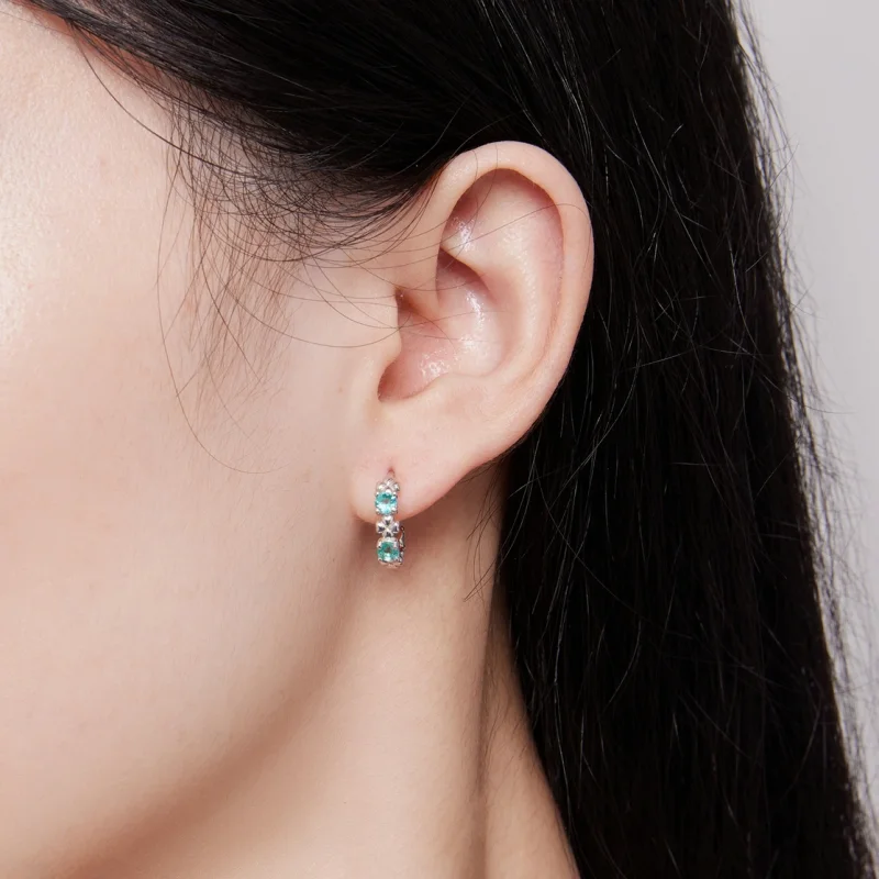 (afbeelding voor) Pandora-stijl oorbellen met vierklaverige hoepels - BSE826 - Bekijken 7