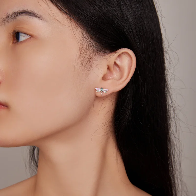 (afbeelding voor) Pandora-stijl Oorbelstekers met Libelle - BSE795 - Bekijken 6