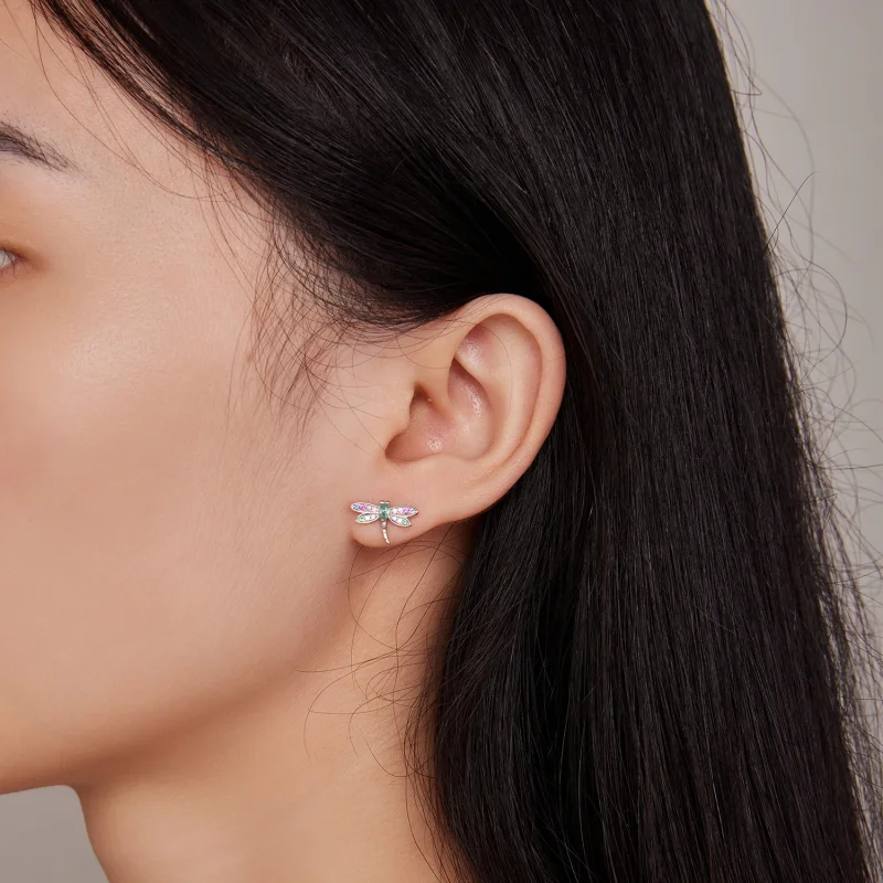 (afbeelding voor) Pandora-stijl Oorbelstekers met Libelle - BSE795 - Bekijken 7