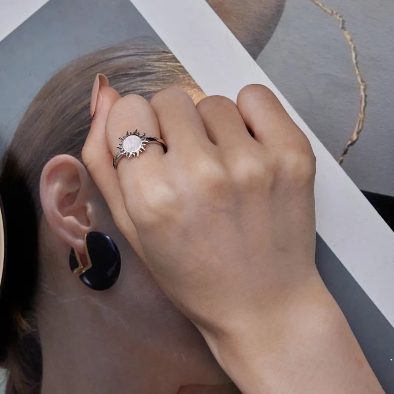 (afbeelding voor) Pandora-stijl Opal Zon Ring - BSR398 - Bekijken 7