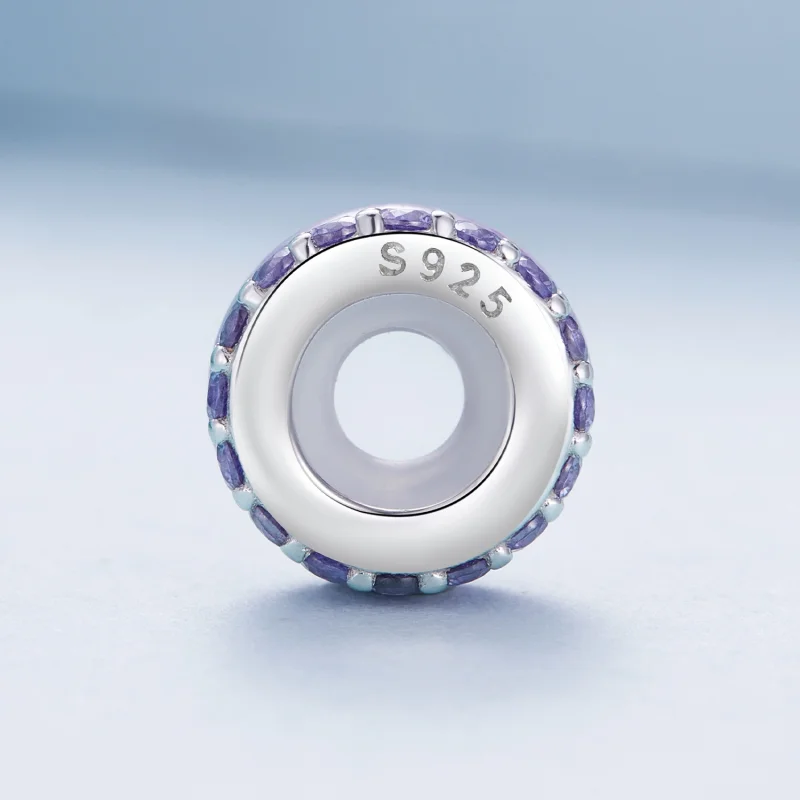 (afbeelding voor) Pandora Stijl Paarse Dubbele Laag Silicone Spacer - BSC883-VT - Bekijken 3