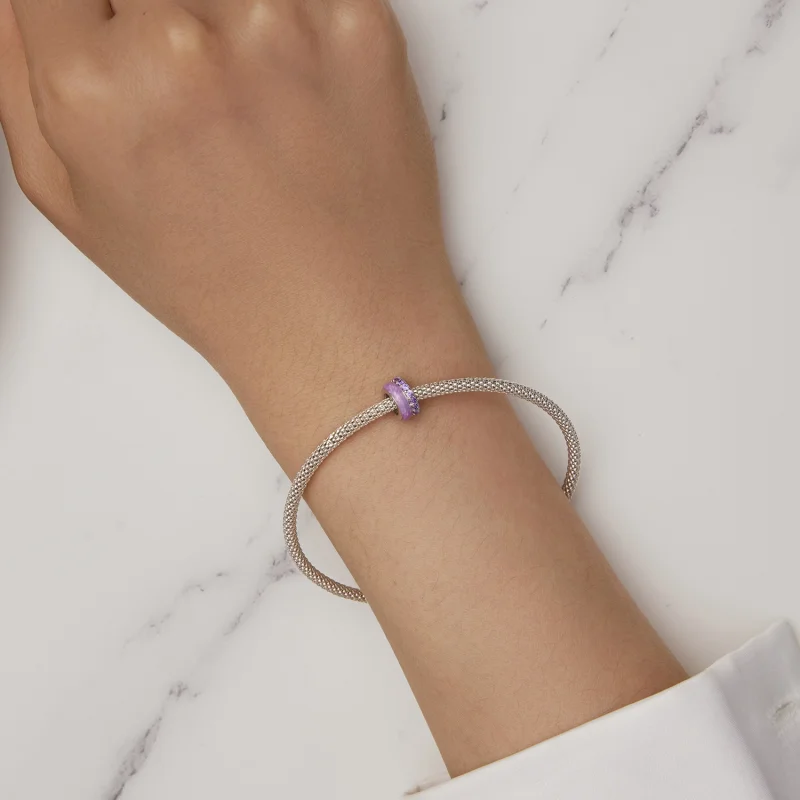 (afbeelding voor) Pandora Stijl Paarse Dubbele Laag Silicone Spacer - BSC883-VT - Bekijken 6