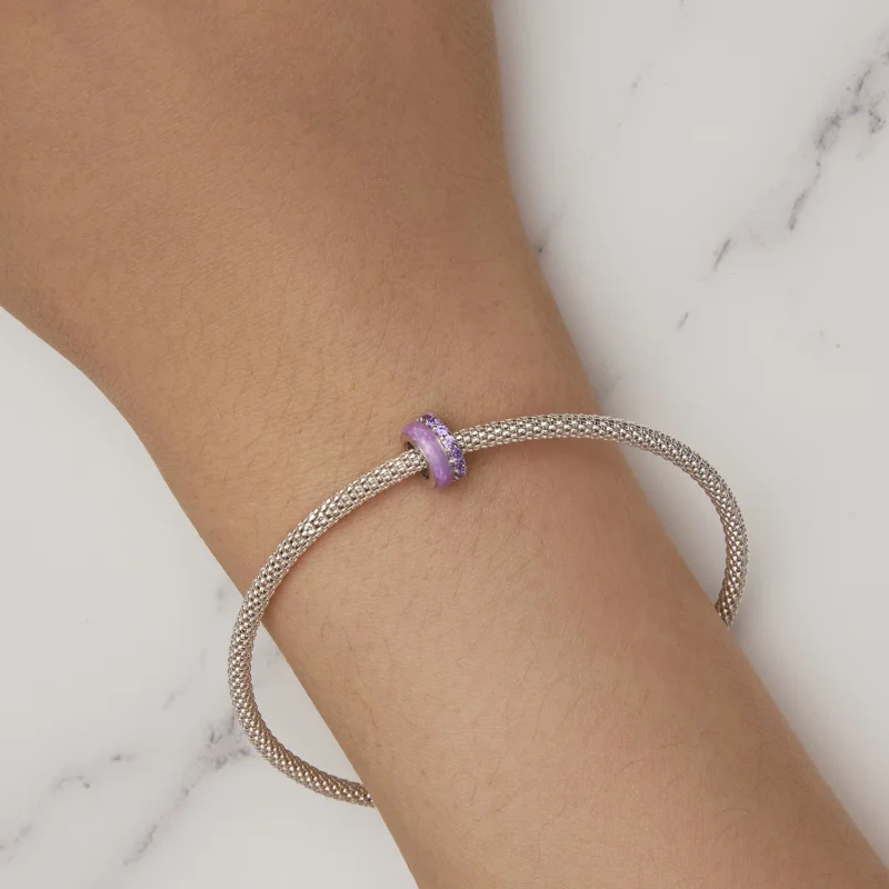 (afbeelding voor) Pandora Stijl Paarse Dubbele Laag Silicone Spacer - BSC883-VT - Bekijken 7