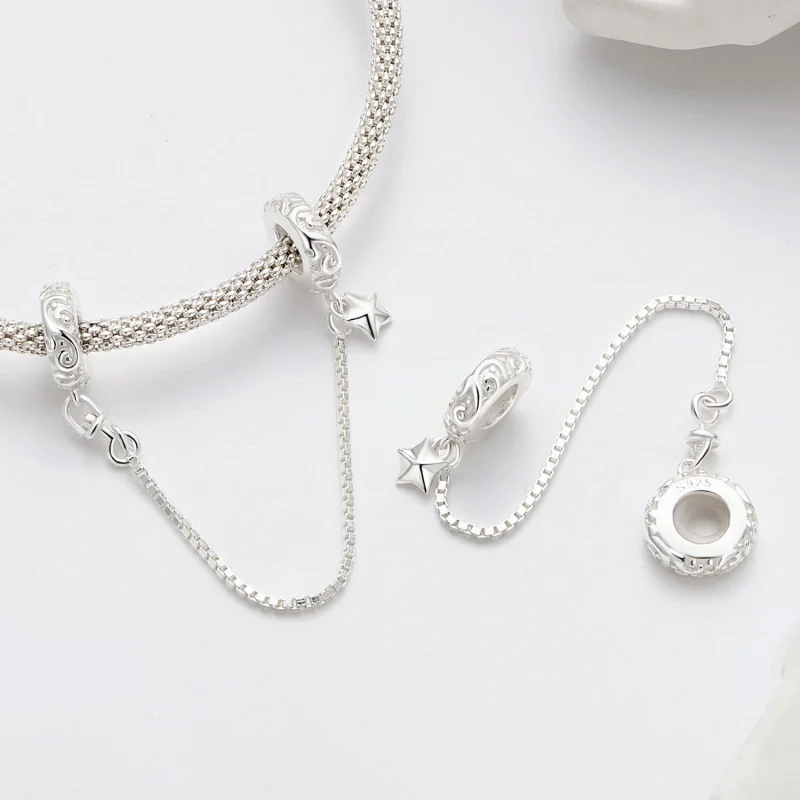 (afbeelding voor) Pandora Stijl Patroon Veilige Ketting - SCC2620 - Bekijken 4