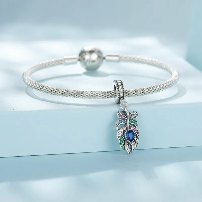 (afbeelding voor) Pandora Stijl Pauwenveer Hanger - SCC2590 - Bekijken 4