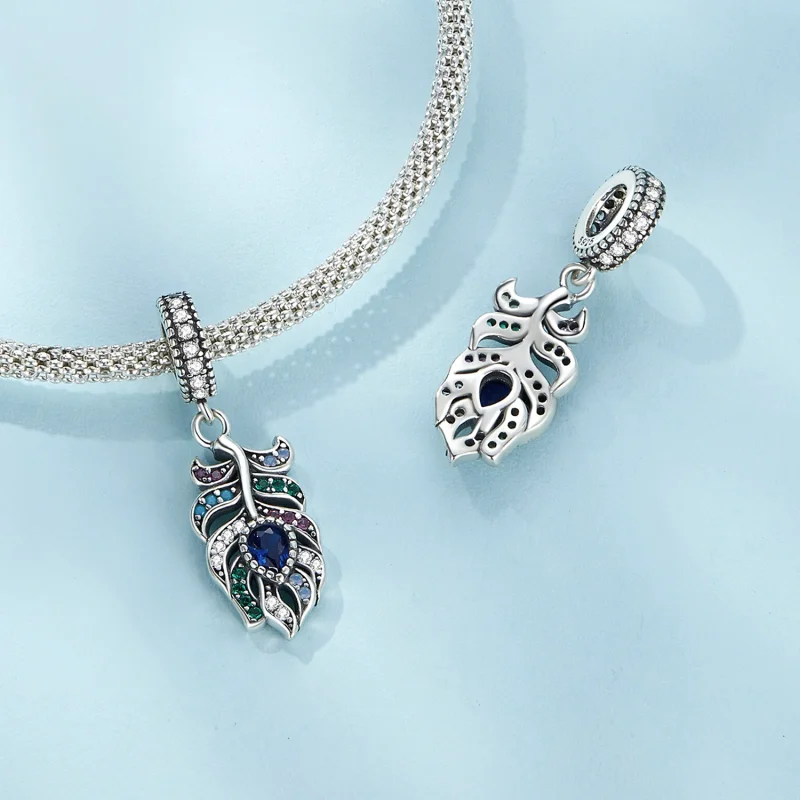 (afbeelding voor) Pandora Stijl Pauwenveer Hanger - SCC2590 - Bekijken 5