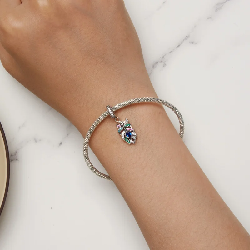 (afbeelding voor) Pandora Stijl Pauwenveer Hanger - SCC2590 - Bekijken 7