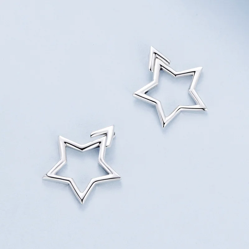(afbeelding voor) Pandora-stijl Pentagram Studs Oorbellen - BSE901 - Bekijken 4